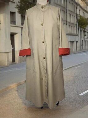Bonnie Cashin 70’s Weatherware Trench Coat Russ Taylor Red Beige Turn Lock Coach